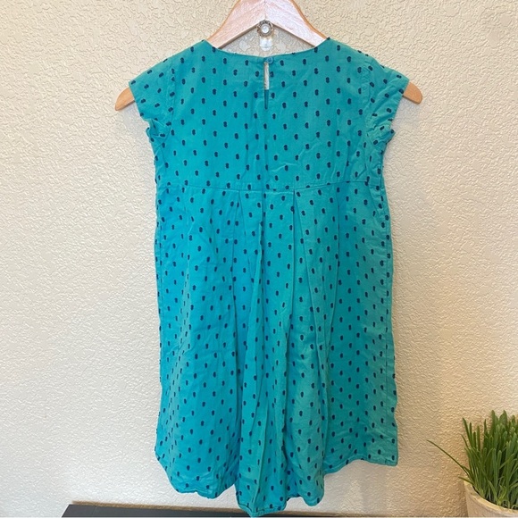 Tea collection teal and blue polka dot dress cap sleeve size 7 - Picture 4 of 4